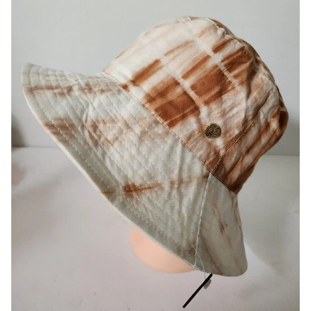 NWT $38 VINCE CAMUTO Tyedye Brown Taupe BUCKET HAT